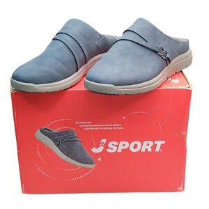 J Sport Gina Mule Women Size 9 Navy Blue Memory Foam Clog